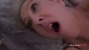 Mature Stepmom Maggie Moon Gets Caught By Her Stepson While Pleasuring Herself